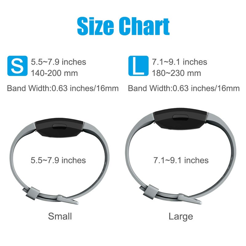 Meliya Pack 3 Silicone Bands for Fitbit Inspire HR & Fitbit Inspire 2 &Fitbit Inspire & Ace 2 Replacement Wristbands for Women Men Small Large (White+Pink+Gray, Small: for 5.5"-7.9" wrists) - Image 5